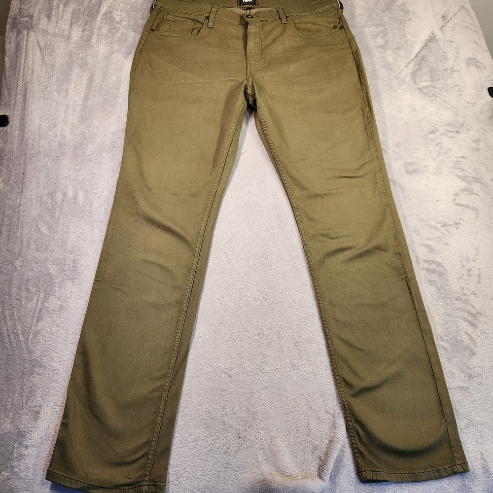 PAIGE Federal Slim Straight Men's Pants 36 Transcend Olive Green Stretch 36x34